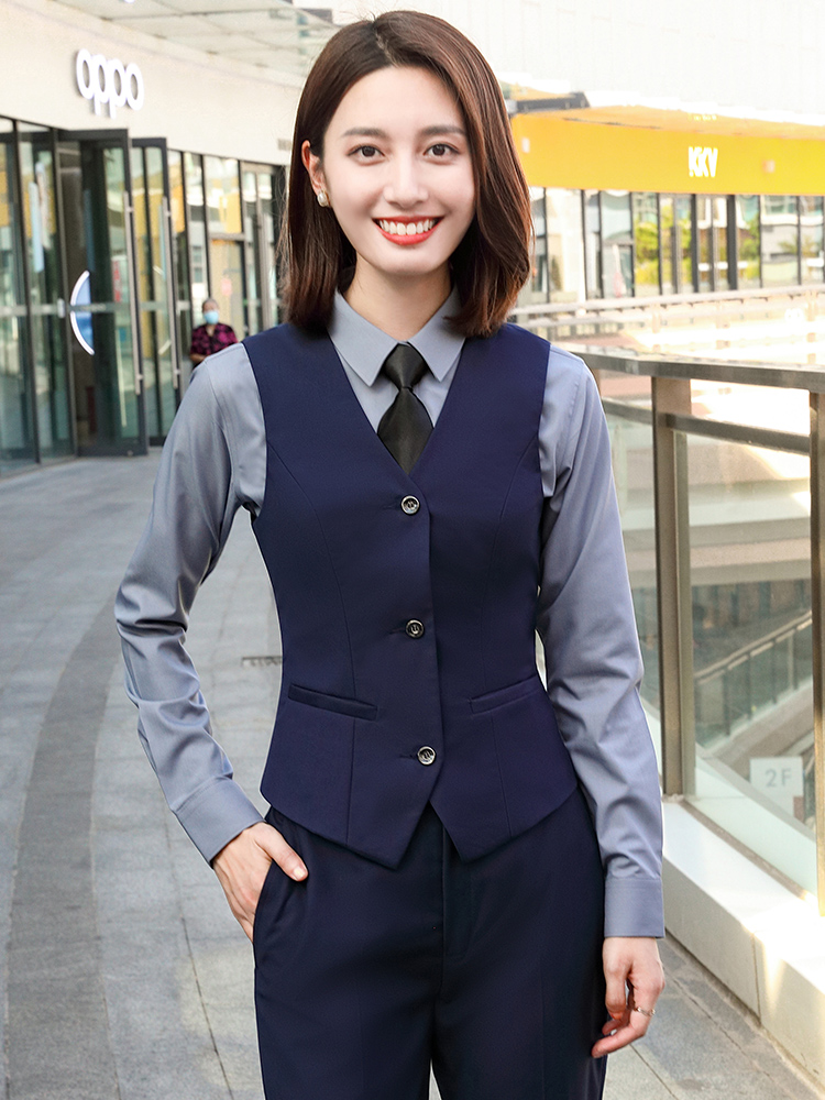 通勤干练三扣收腰职业马甲女款DQ1-388女马甲图4