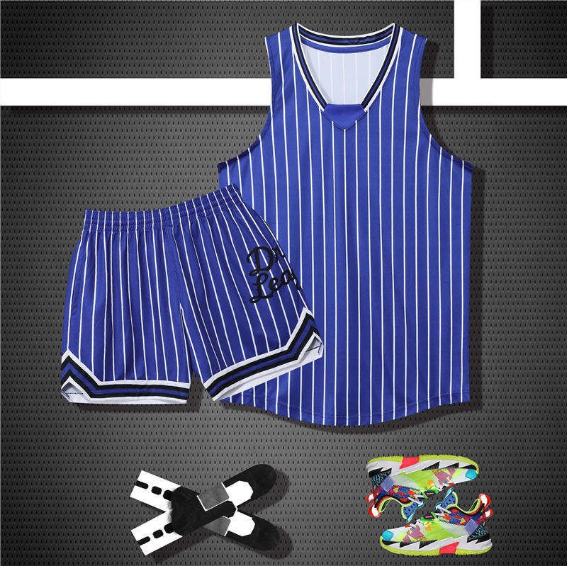 条纹涤纶比赛速干篮球服套装YA-8612图4