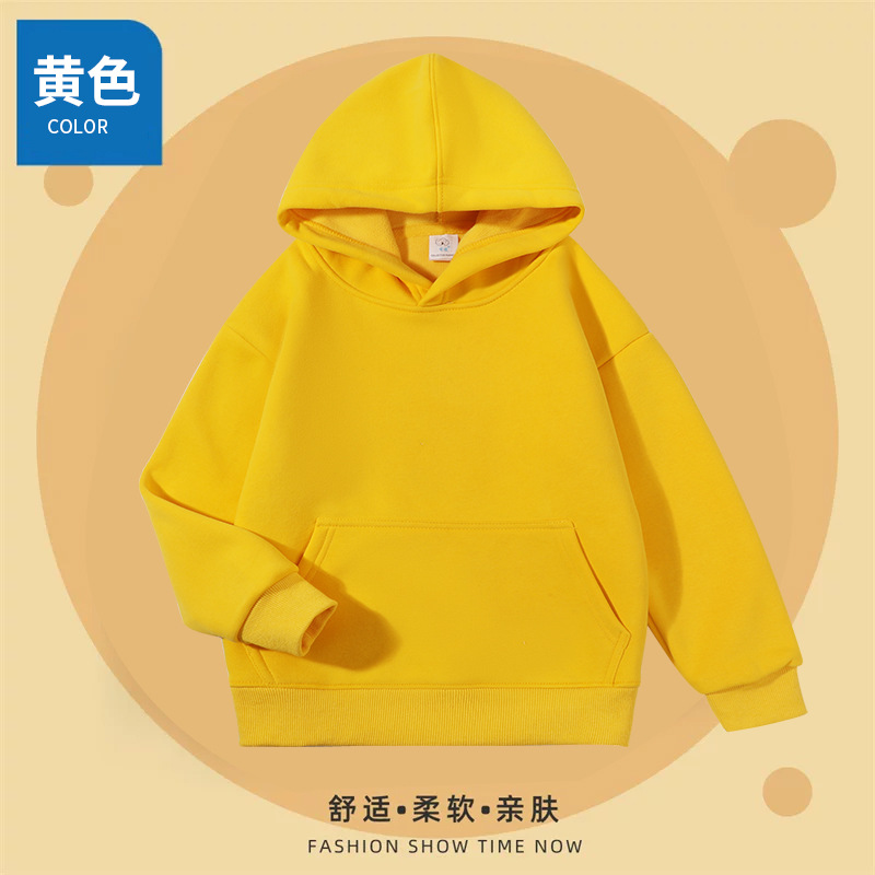冬季奥粒绒纯色儿童连帽宽松加绒卫衣BC10-儿童奥粒绒帽衫图7