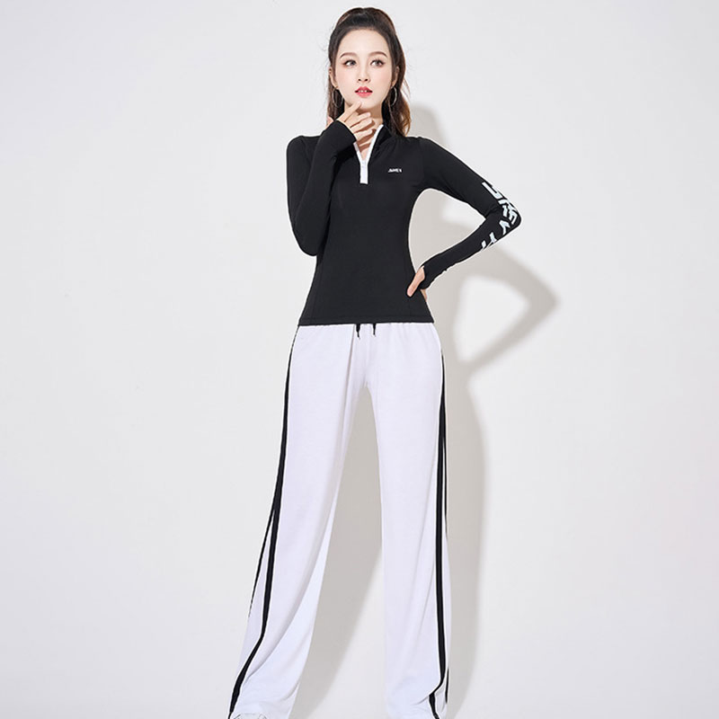 半拉链速干舞蹈服团体女装长袖运动服套装H25-small图15