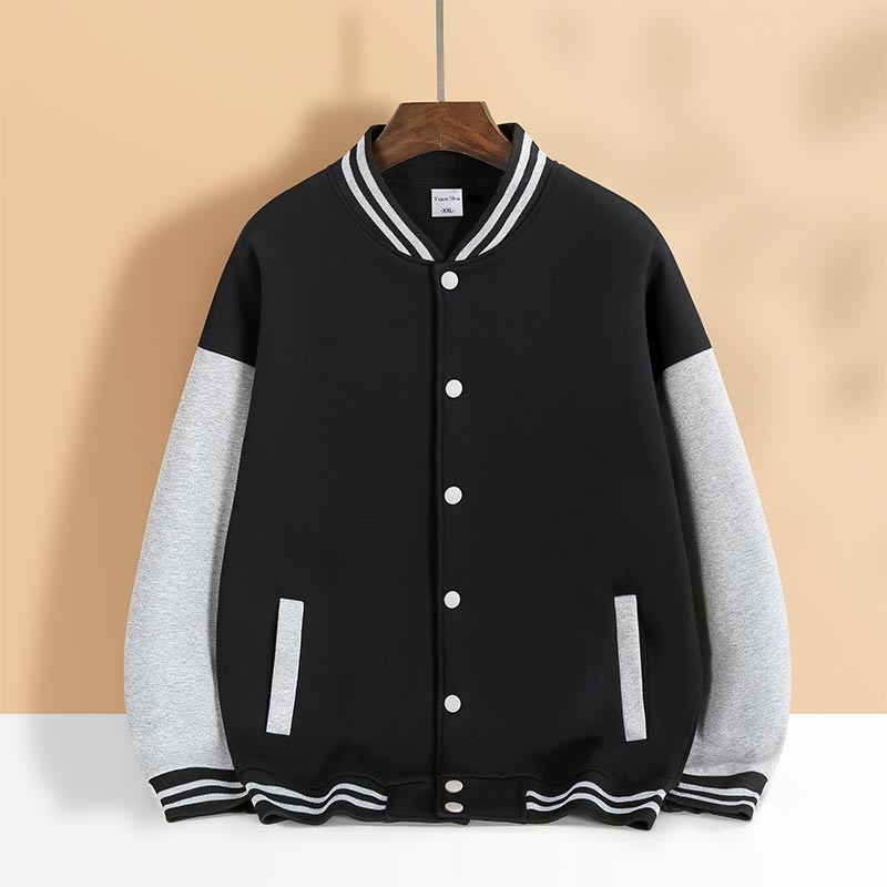海岛绒纯棉拼色大落肩厚款纽扣棒球服H09-8388图4