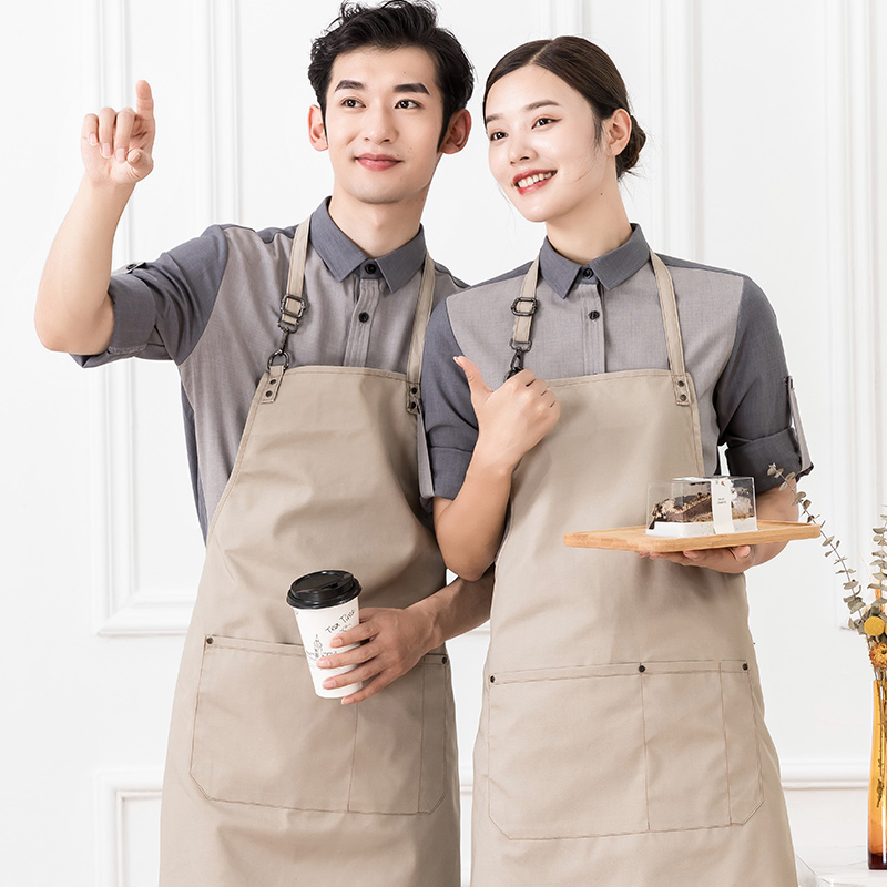 厨房餐饮耐磨耐穿帆布挂脖围裙通款H01-222图9