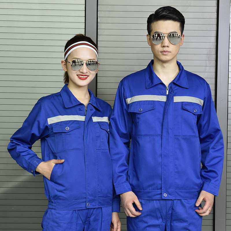 全工艺斜纹直反光条长袖工装服H13-005-008上衣图4