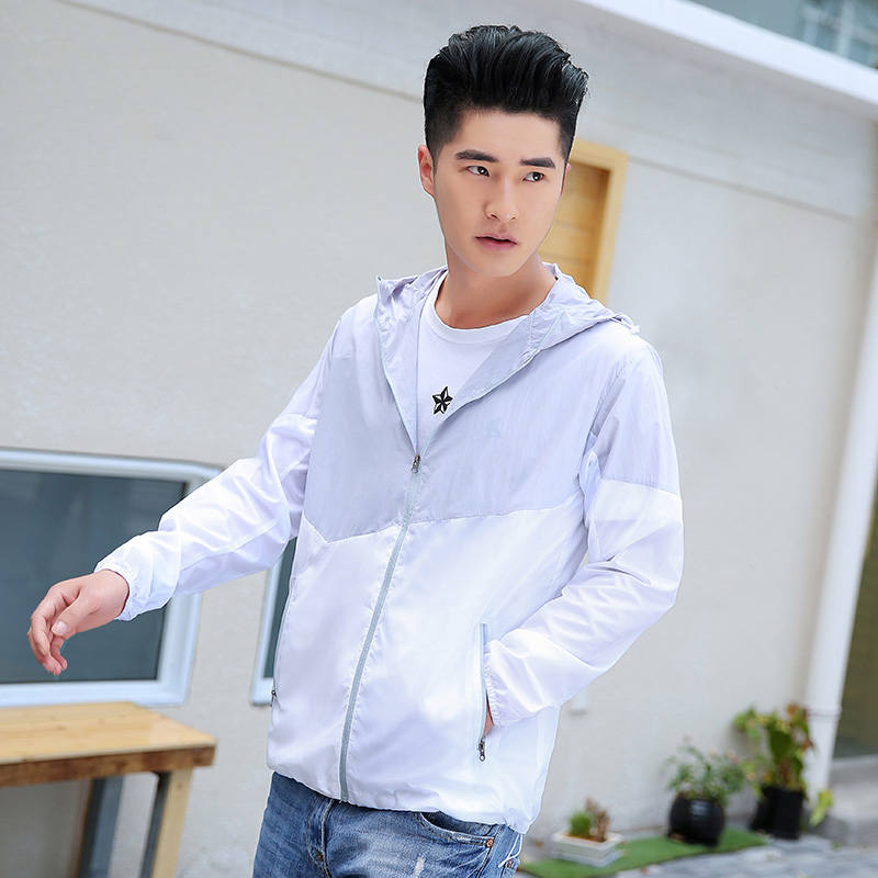 情侣款高颜值拼色显白防晒衣皮肤衣KZ-8568男款图2