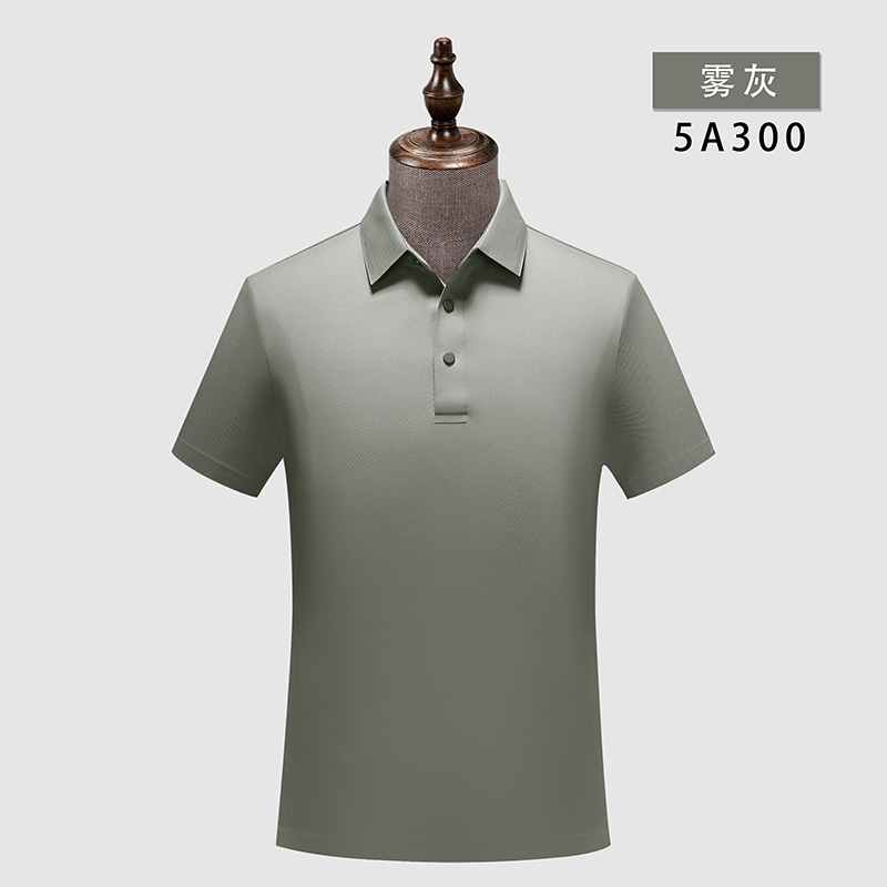 180g锦氨无缝纯色短袖翻领polo衫W02-5A300图2