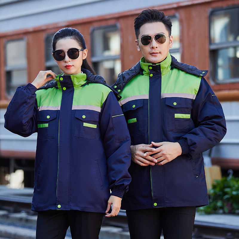 全工艺涤棉纱卡加厚工装棉衣上衣HBY-M1001-M1007上衣图2