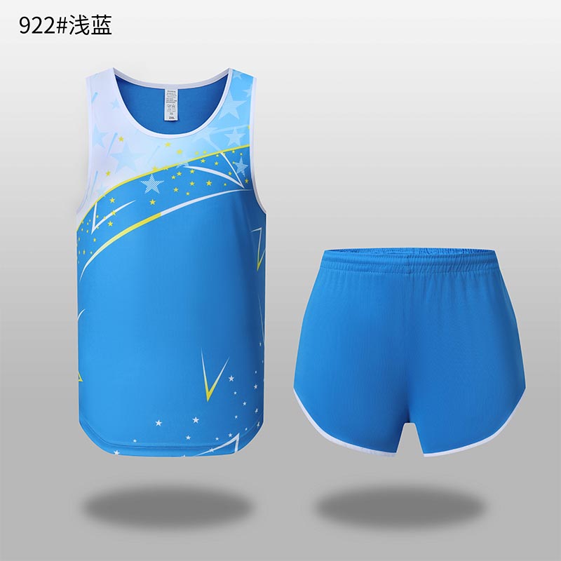 星星印花速干背心田径服套装GY1-922女款图2
