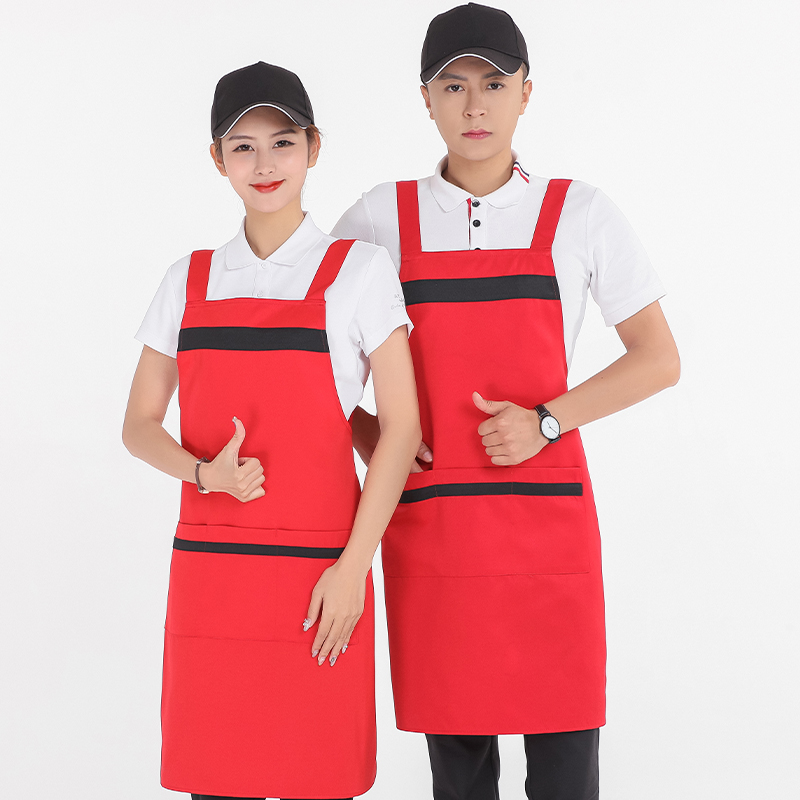 精工呢厨房拼色背带围裙U01-830图7