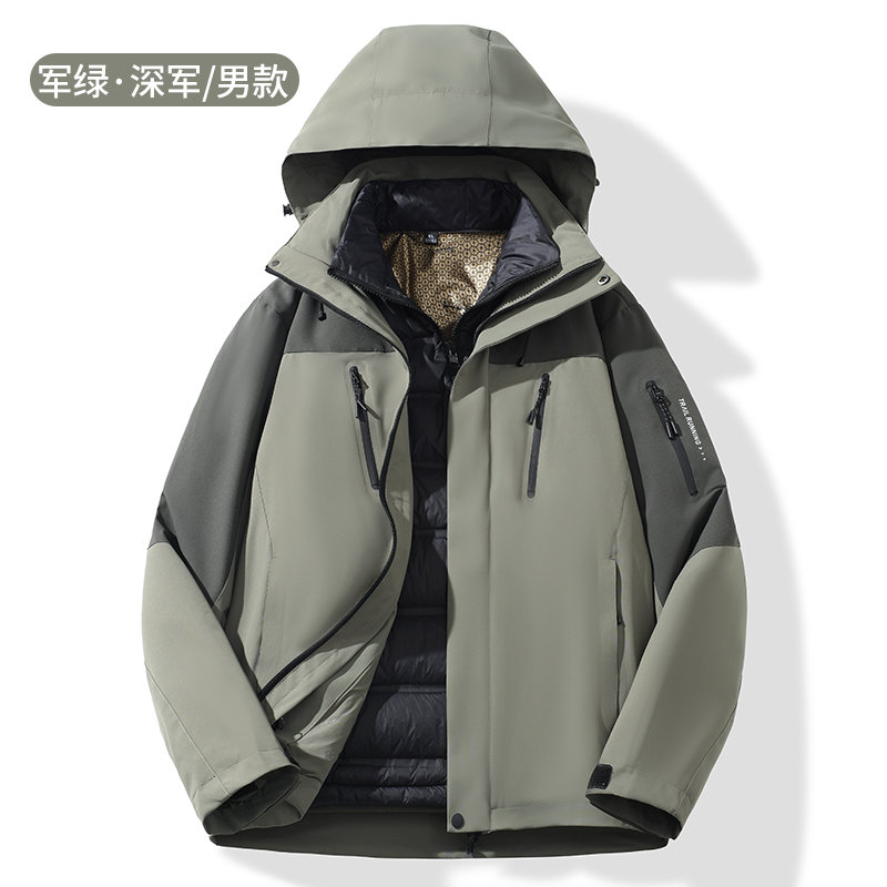 户外羽绒三合一冲锋衣男款KM2-25592R图8