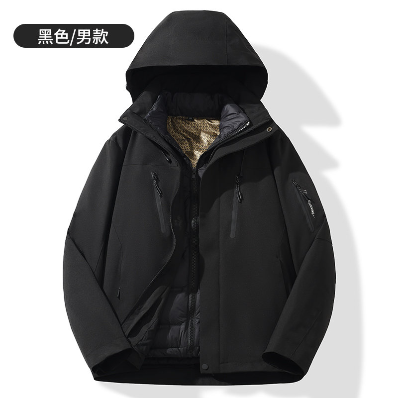 户外羽绒三合一冲锋衣男款KM2-25592R图2