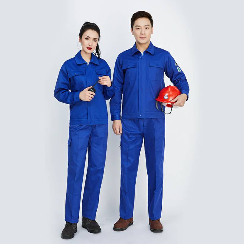 涤棉防静电纯色工装套装HBY-P062上衣图2