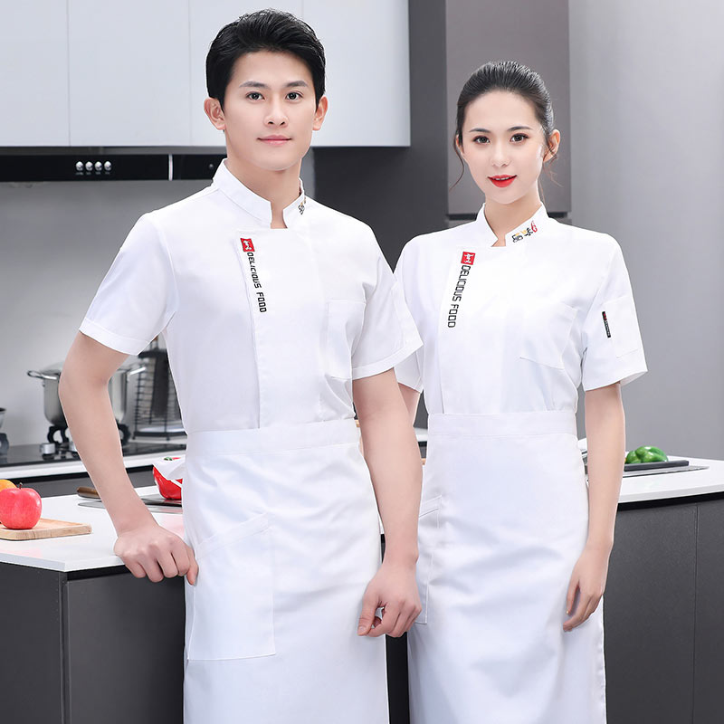 细纹棉感短袖厨师服上衣N01-烹饪品味图5