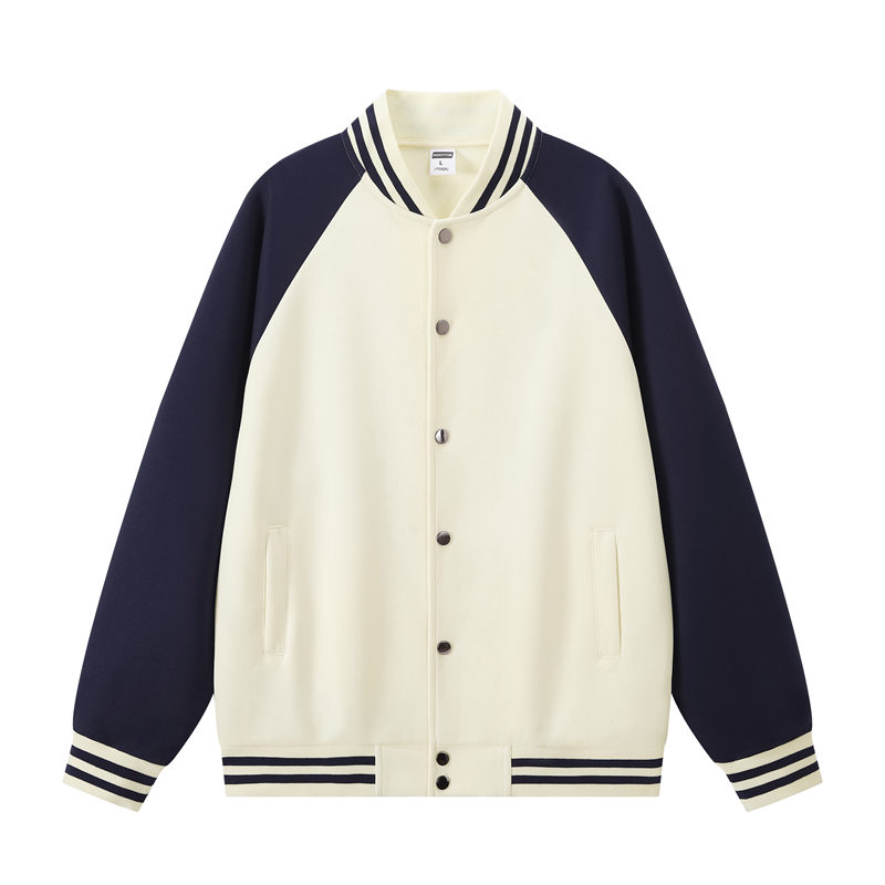 320g舒适棉宽松拼色插肩纽扣棒球服GJ23-B090图3