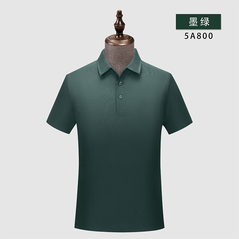 180g锦氨无缝纯色短袖翻领polo衫W02-5A800图6