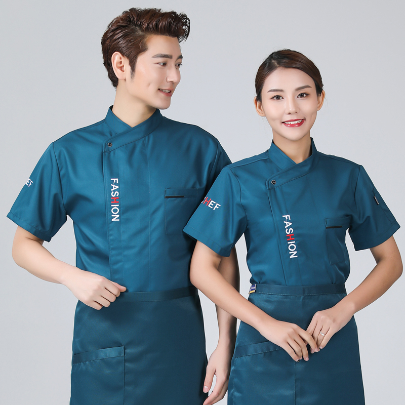斜领字母短袖厨师服上衣H03-C0201007图5