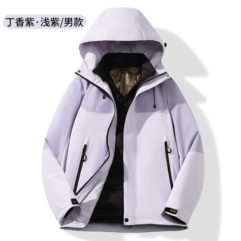 全热封羽绒三合一冲锋衣男款KM2-25591R图3