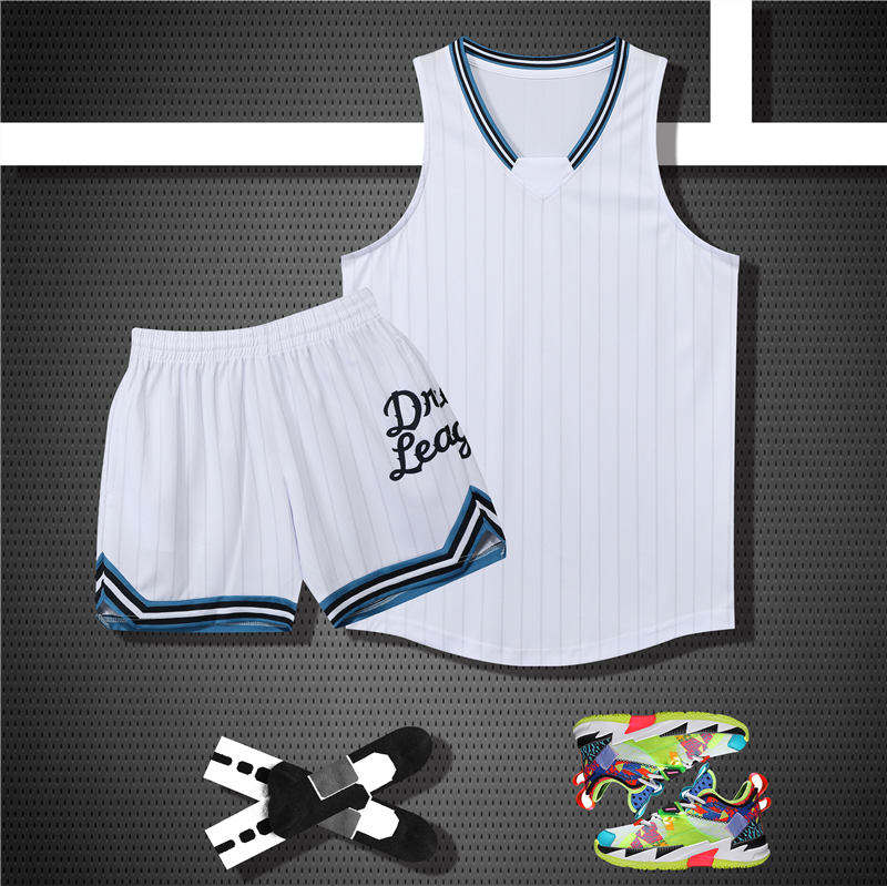 条纹涤纶比赛速干篮球服套装YA-8612图6