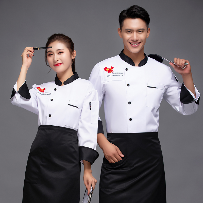 地图长袖厨师服上衣H12-L036图4