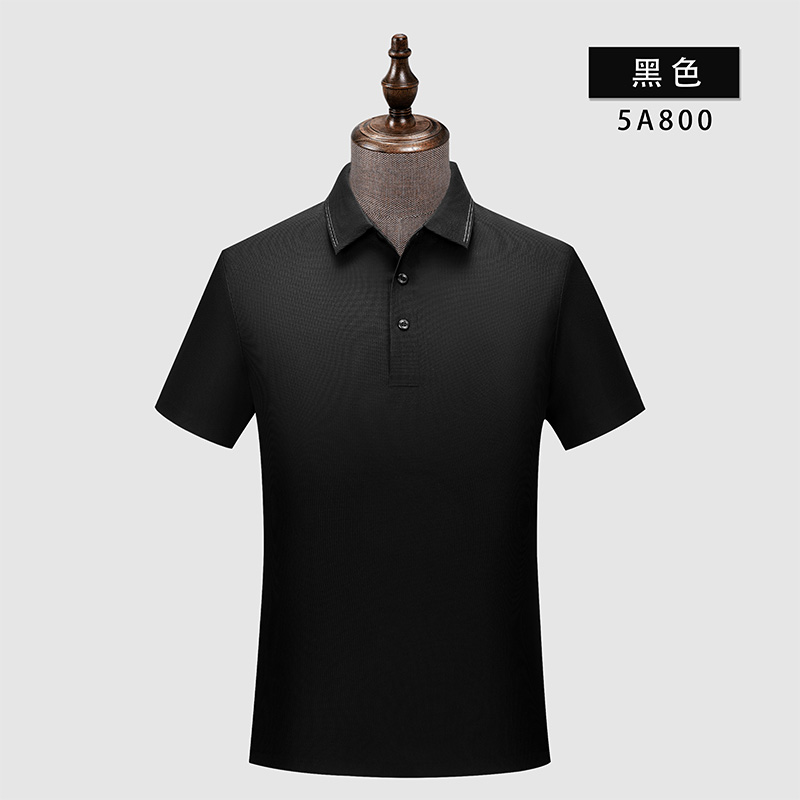 180g锦氨无缝纯色短袖翻领polo衫W02-5A800图4
