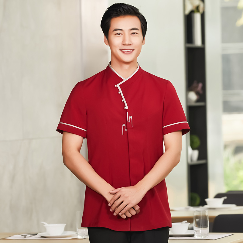 雪花呢酒店服务员短袖工作服上衣H01-2020-6图2