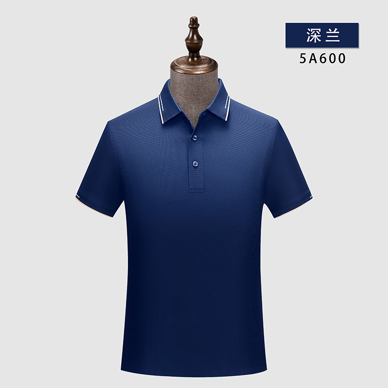 180g华夫格锦氨无缝纯色短袖翻领polo衫W02-5A600图3