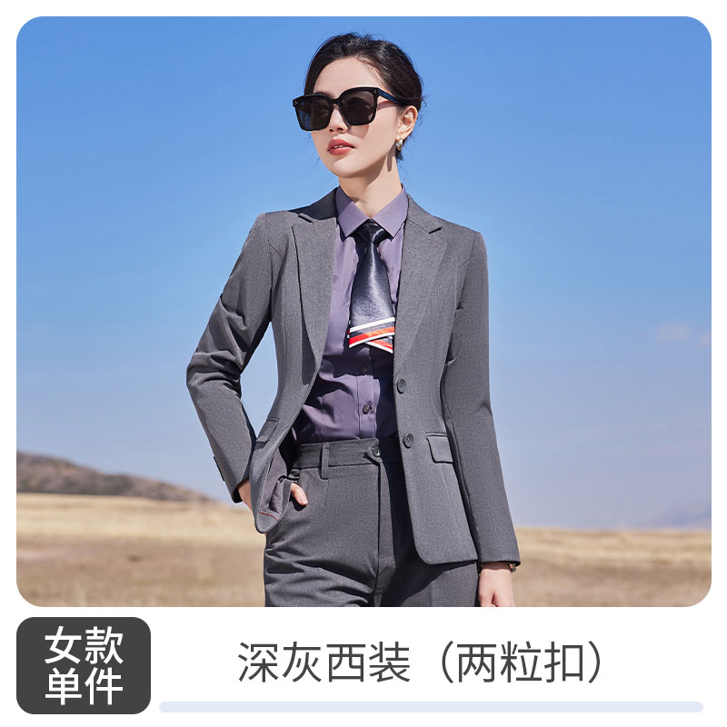 400g色纺四面弹休闲两粒扣西服外套129-6388双扣外套女款图3