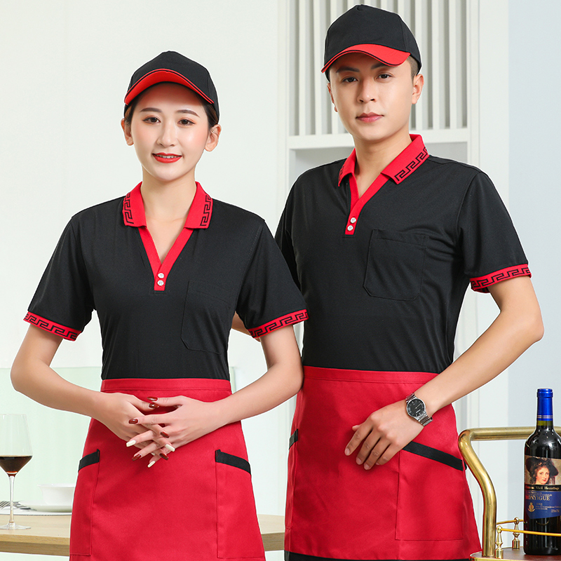 200g大V领短袖酒店工作服通款H04-L001大V领图4