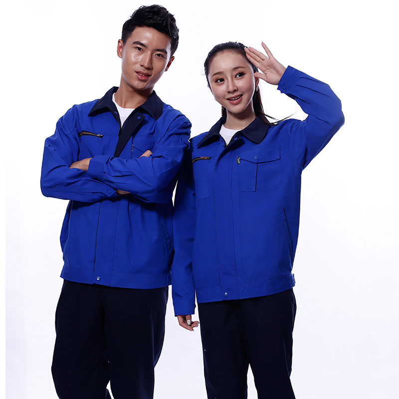棉毛酵洗帆布春秋长袖工作服上衣J02-8801上衣图6