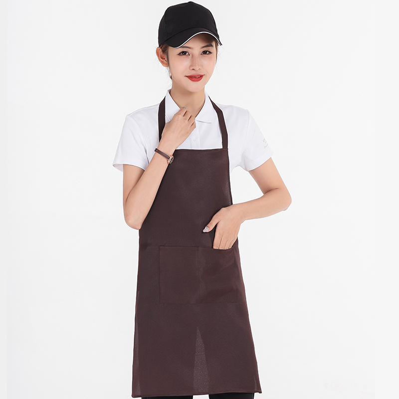 制服呢纯色挂脖围裙U01-599图8