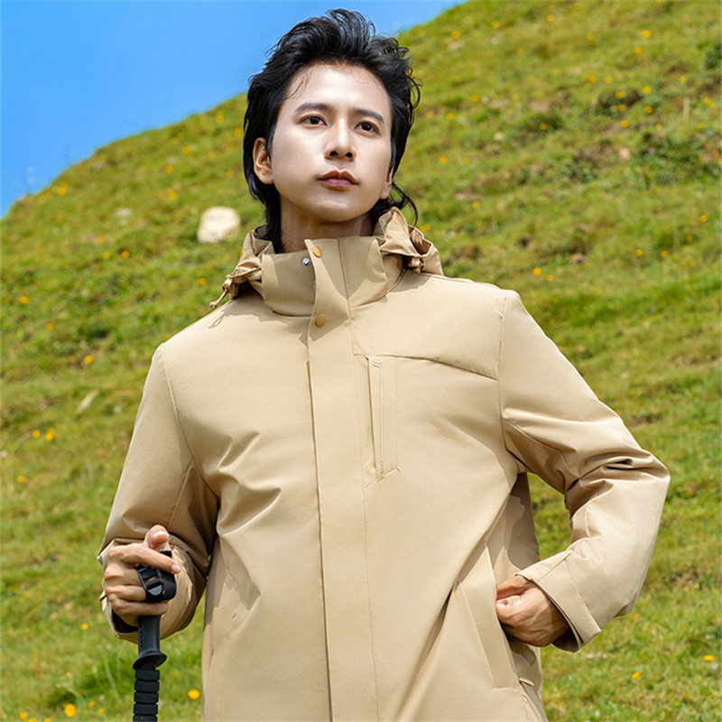 情侣摇粒绒内胆三合一冲锋衣男款KG2-2368图4