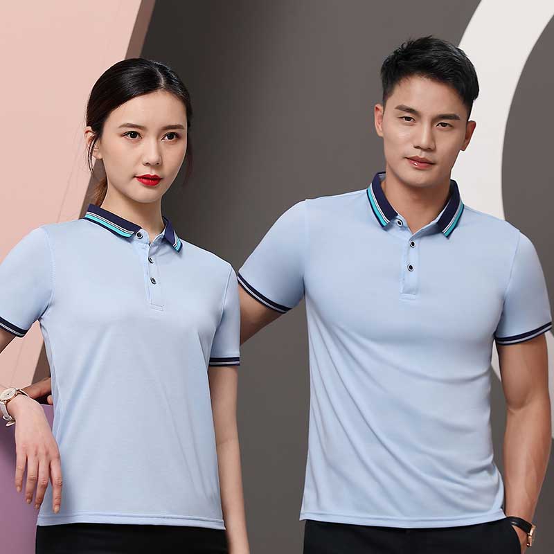 185g32支高弹纤维间色翻领短袖POLO衫通款HW01-2012图2