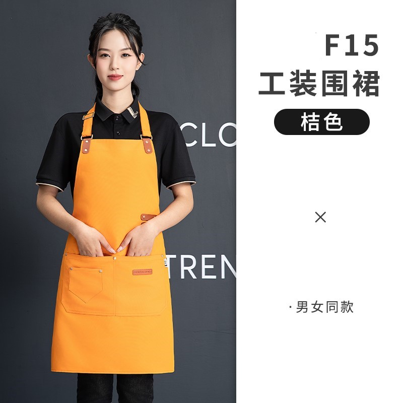 可调节挂脖防水帆布围裙U01-F15图5