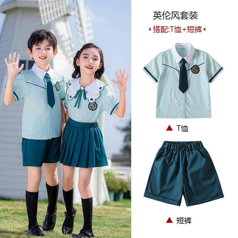 手感舒适简洁翻领英伦风校服套装215-889图2