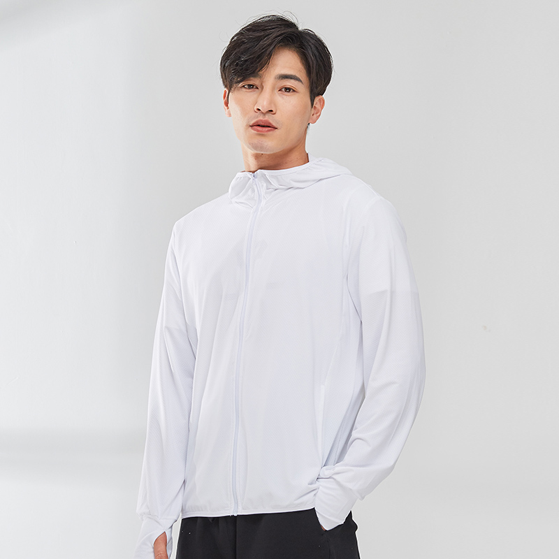 纯色连帽拉链针织防晒衫KL-2099男图4