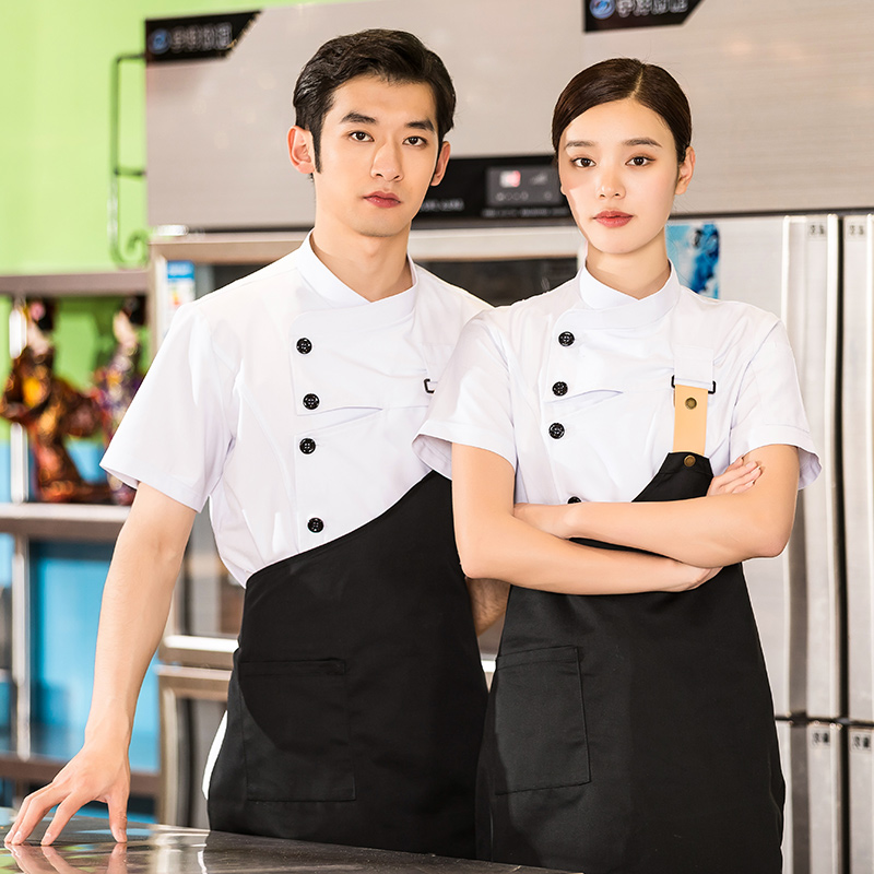 网红款短袖酒店厨师服套装H01-2022-17图3