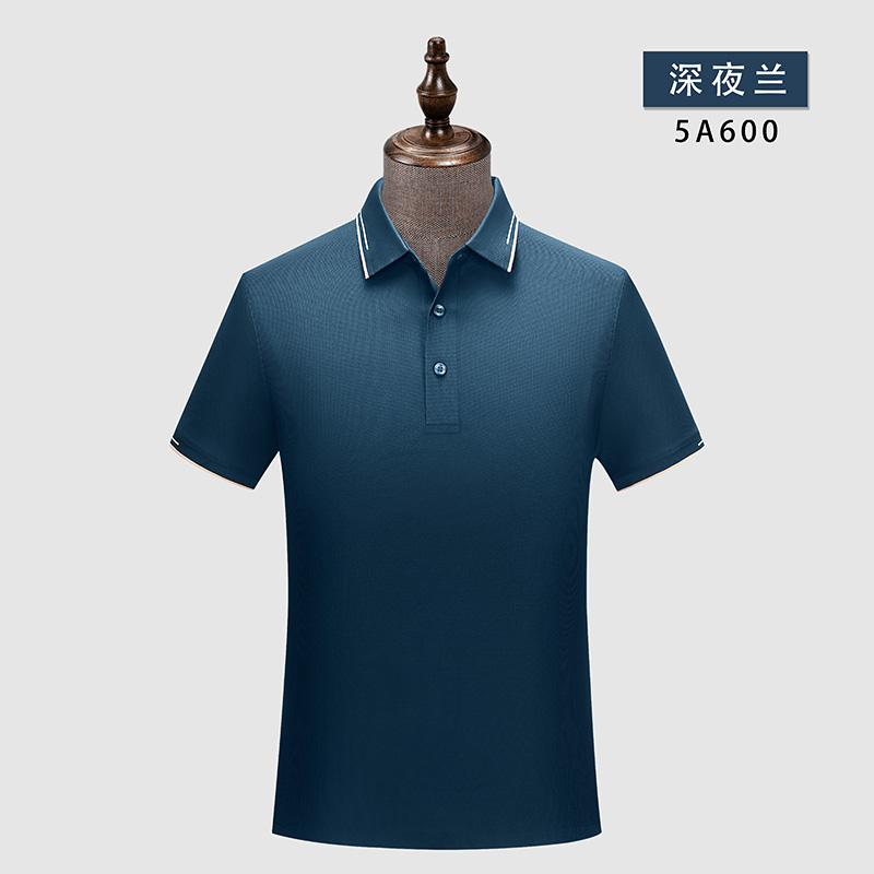 180g华夫格锦氨无缝纯色短袖翻领polo衫W02-5A600图8