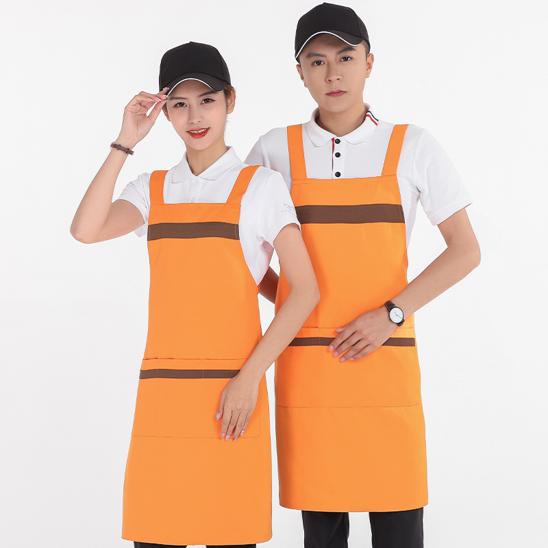 精工呢厨房拼色背带围裙U01-830图3