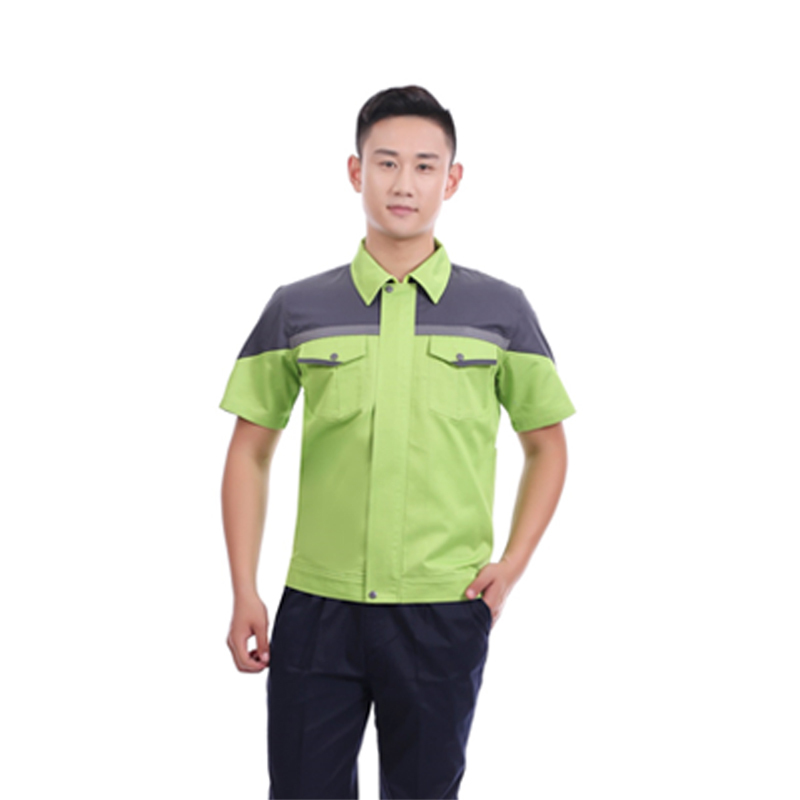 CVC细斜纹夏季短袖工作服套装J02-7701图6