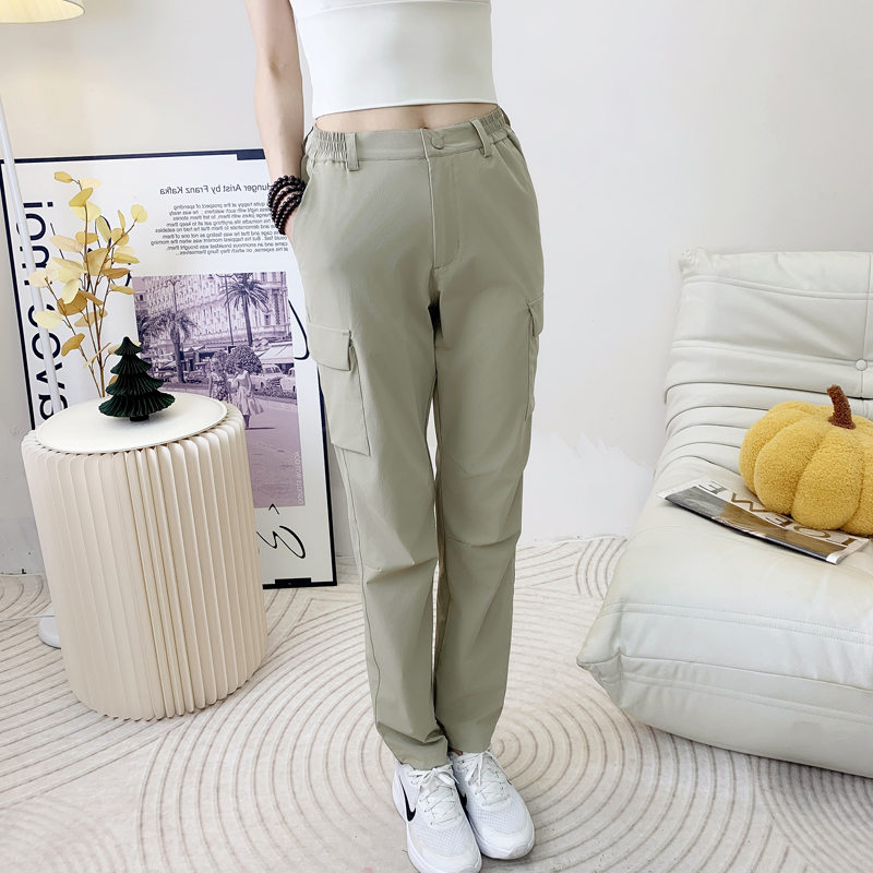 户外速干衣裤男女锦纶徒步裤多袋裤薄款直筒休闲裤KG2-5319图3