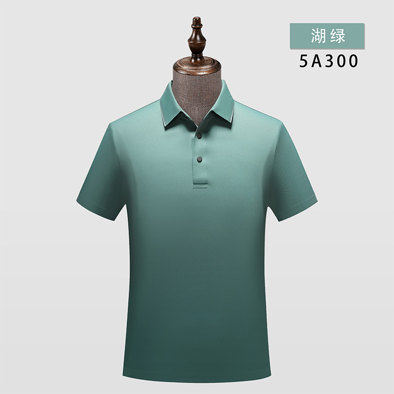 180g锦氨无缝纯色短袖翻领polo衫W02-5A300图7