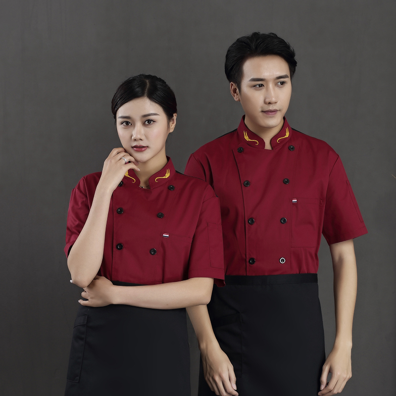 涤棉麦穗半袖短袖厨师服上衣B02-C0201001图6