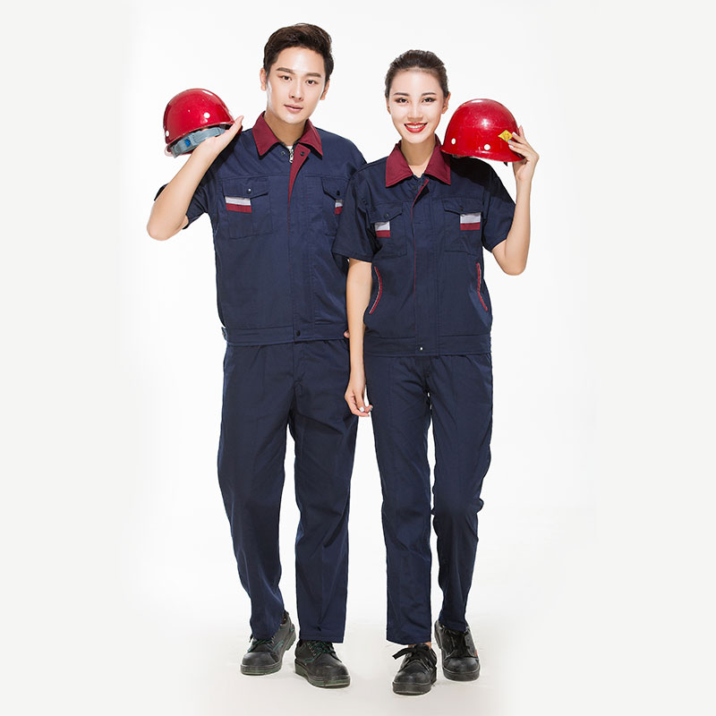 全工艺涤棉细斜纹短袖工装套装HBY-S2201-S2205套装图2