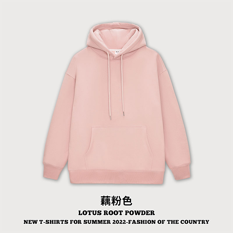 350g潮牌情侣款加厚加绒纯色连帽卫衣G24-M8301图4