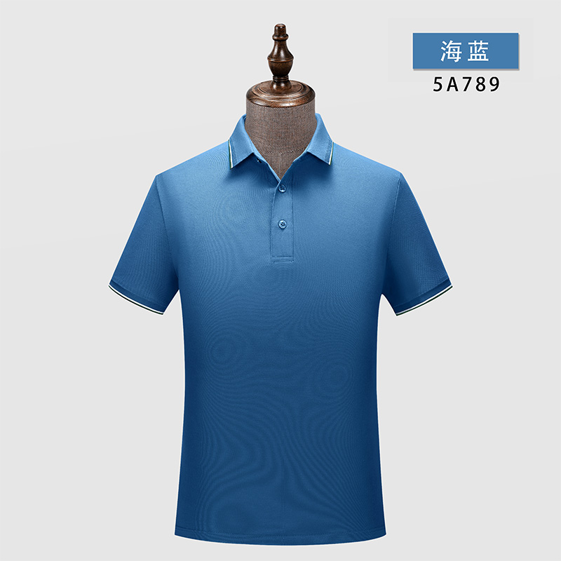 225g珠花拉架间色短袖翻领polo衫W02-5A789图9
