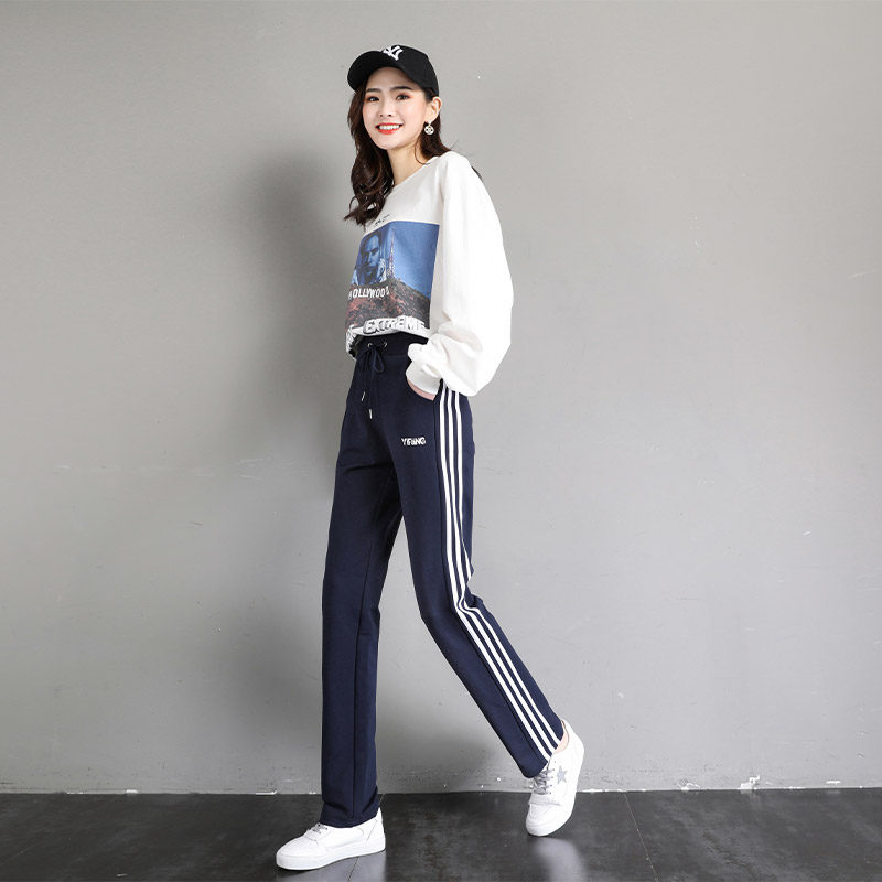 秋冬加绒休闲抽绳直筒系带长裤女款G32-CR133图5