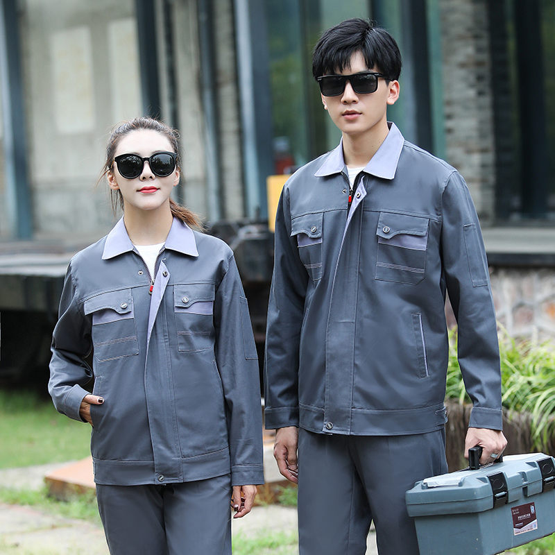 全工艺全棉半里子厚纱卡工作服工装套装HBY-C6901-C6905套装图5
