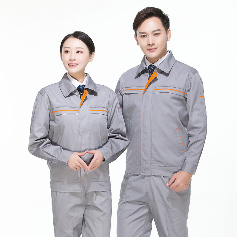 全工艺涤棉厚纱卡长袖工作服上衣G06-1608上衣图2