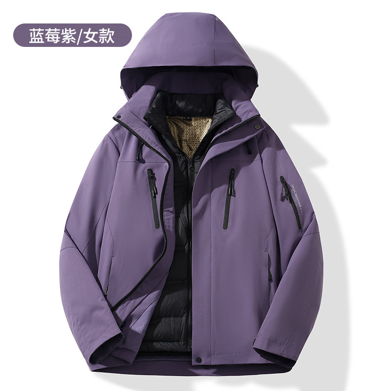 户外羽绒三合一冲锋衣女款KM2-25592R图4
