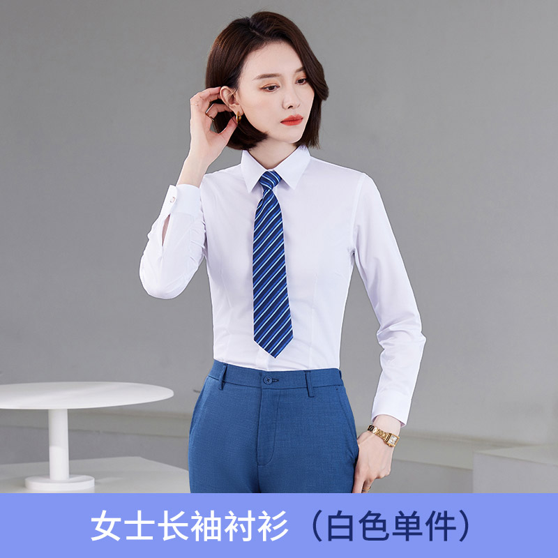 竹纤维弹力休闲长袖衬衫女款DZ1-8801长袖衬衫女图4