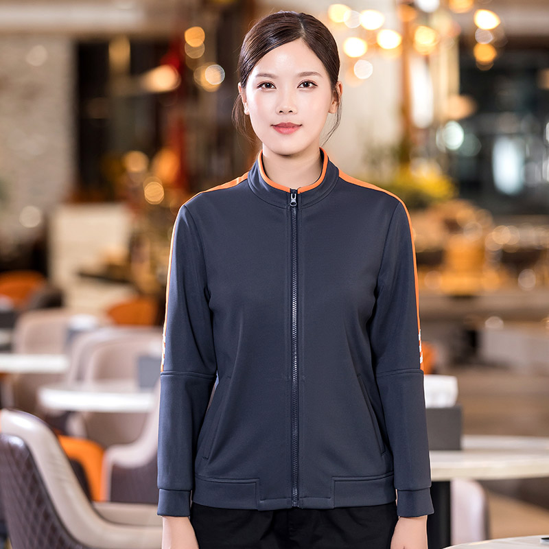 三杠卫衣餐饮服务员工作服H01-2022-40女款图2